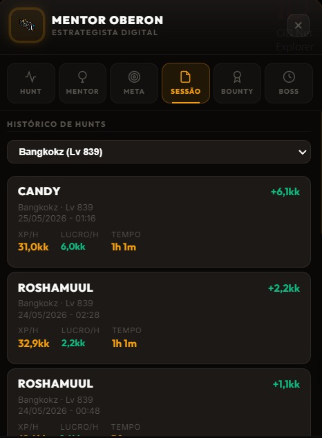 Histórico de hunts